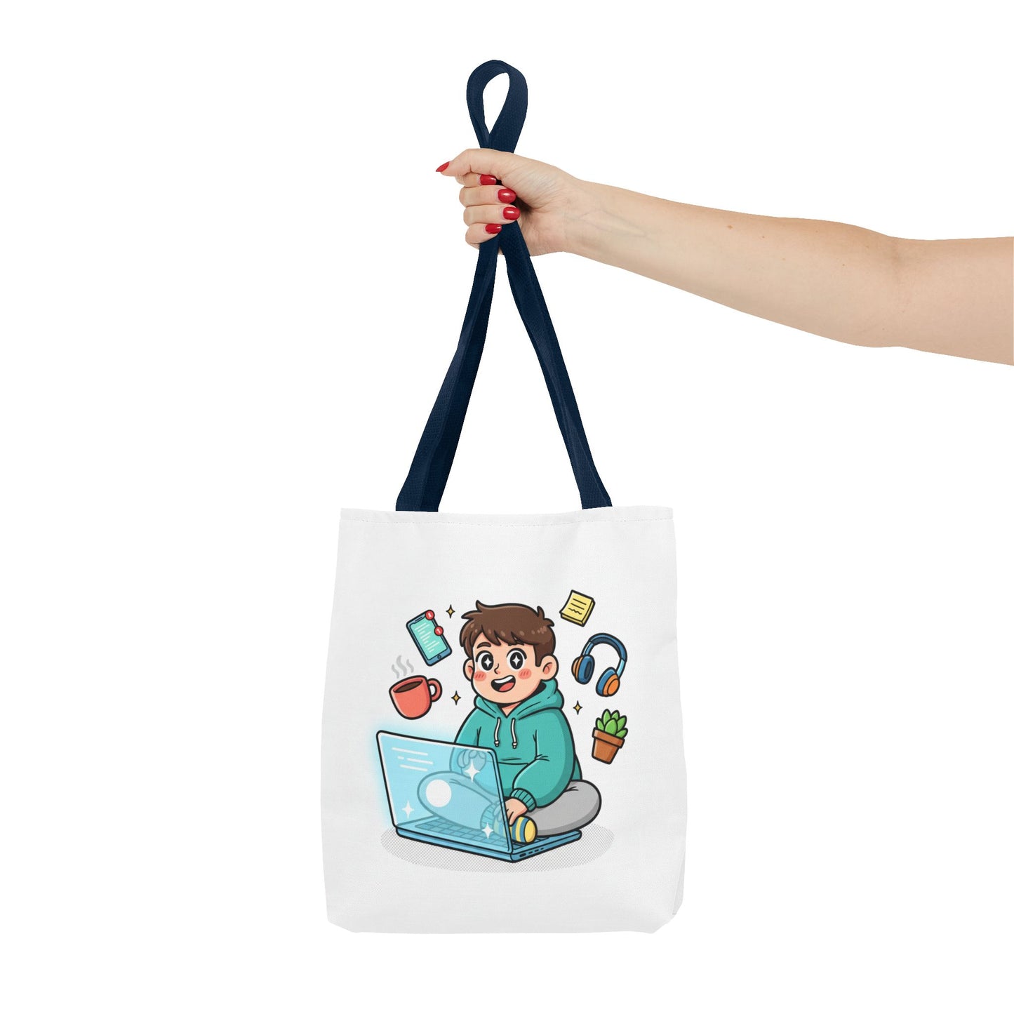 Work From Anywhere Tote Bag — Cute Remote Work Laptop Illustration