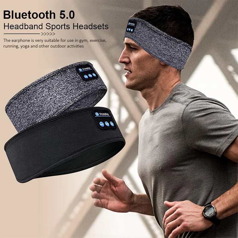 Wireless Bluetooth Headband Sleeping Headphones | Sports Earphone Music Hat with Thin HD Stereo Speakers & Eye Mask for Side Sleepers