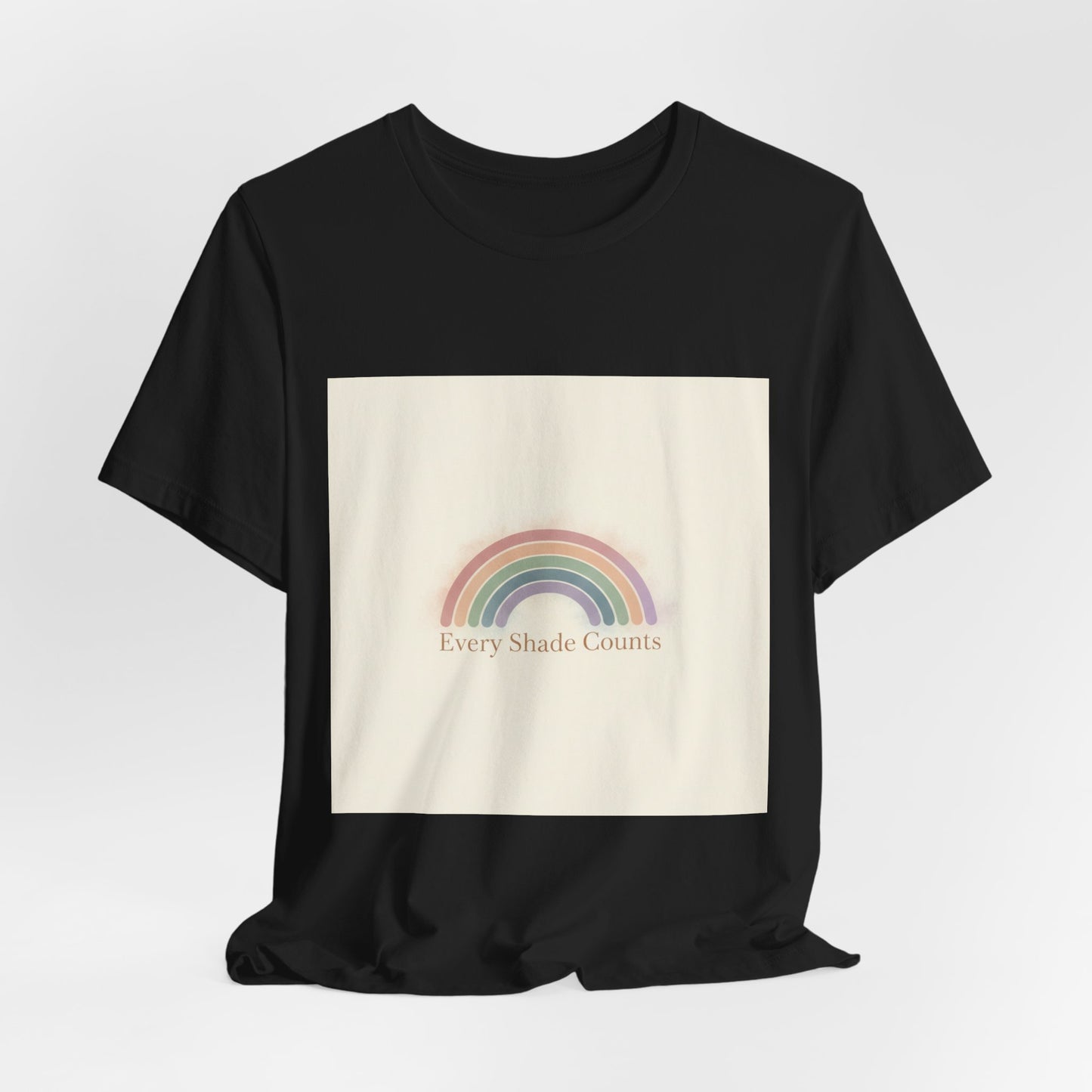 Muted Pastel Rainbow Tee – Gentle Retro Rainbow Art Graphic T-Shirt
