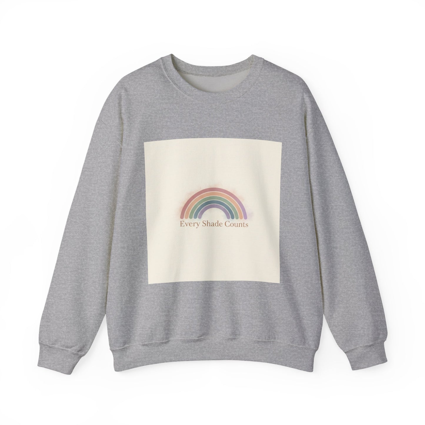 Muted Pastel Rainbow Sweatshirt – Gentle Retro Rainbow Design Cozy Crewneck