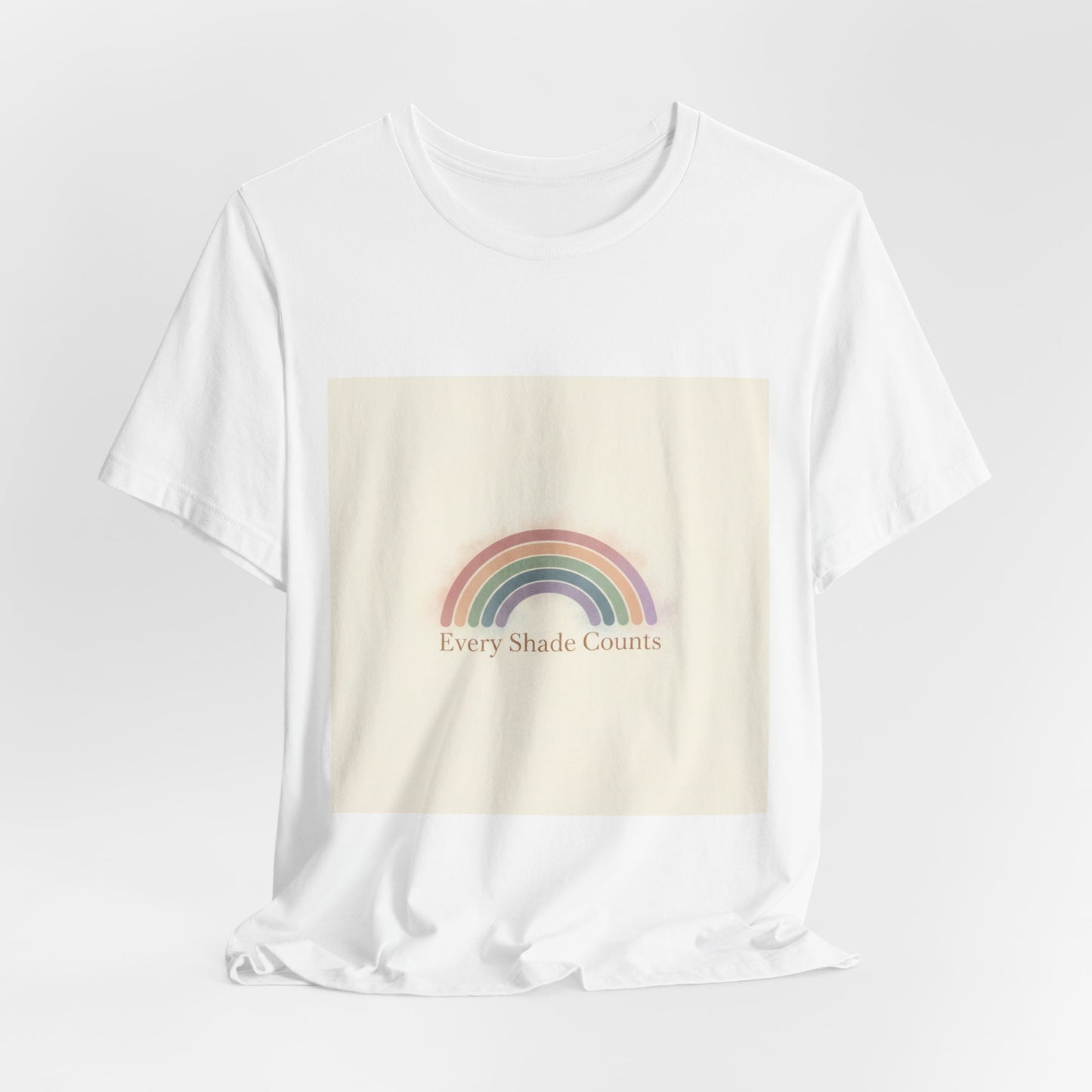 Muted Pastel Rainbow Tee – Gentle Retro Rainbow Art Graphic T-Shirt