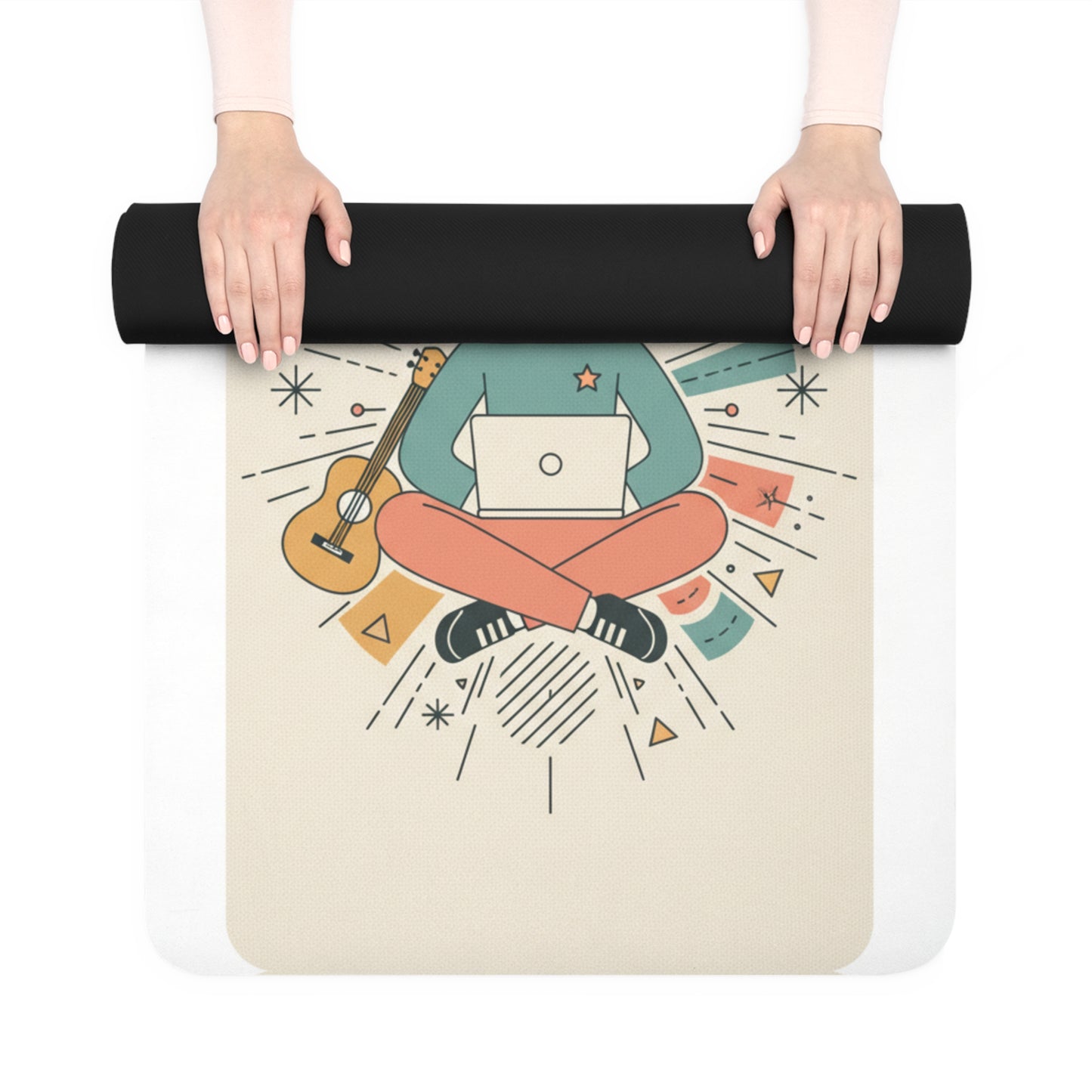 Remote Work Rockstar Rubber Yoga Mat | Non-Slip Exercise & Home Fitness Mat