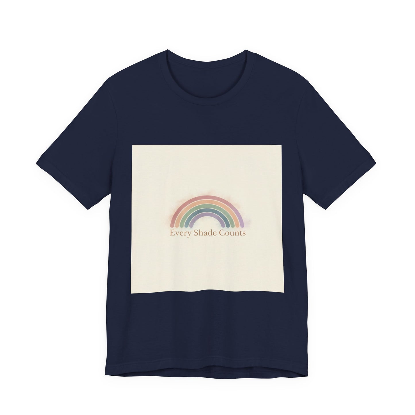 Muted Pastel Rainbow Tee – Gentle Retro Rainbow Art Graphic T-Shirt