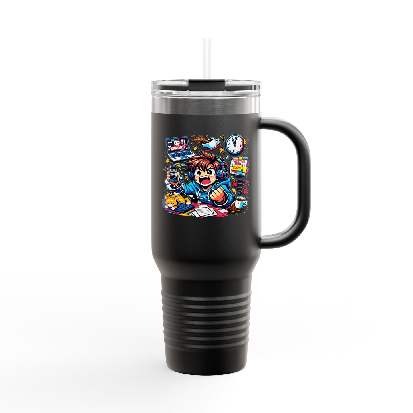 40oz Insulated Travel Mug — Cute Chaotic WFH Agent