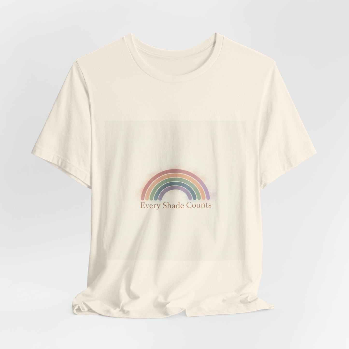 Muted Pastel Rainbow Tee – Gentle Retro Rainbow Art Graphic T-Shirt
