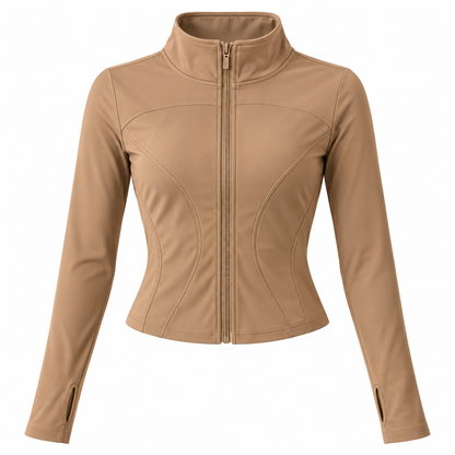 Women Zip Fitness Yoga Shirt Long Sleeve Sports Jacket Gym Top Activewear Running Coats Workout Clothes Woman