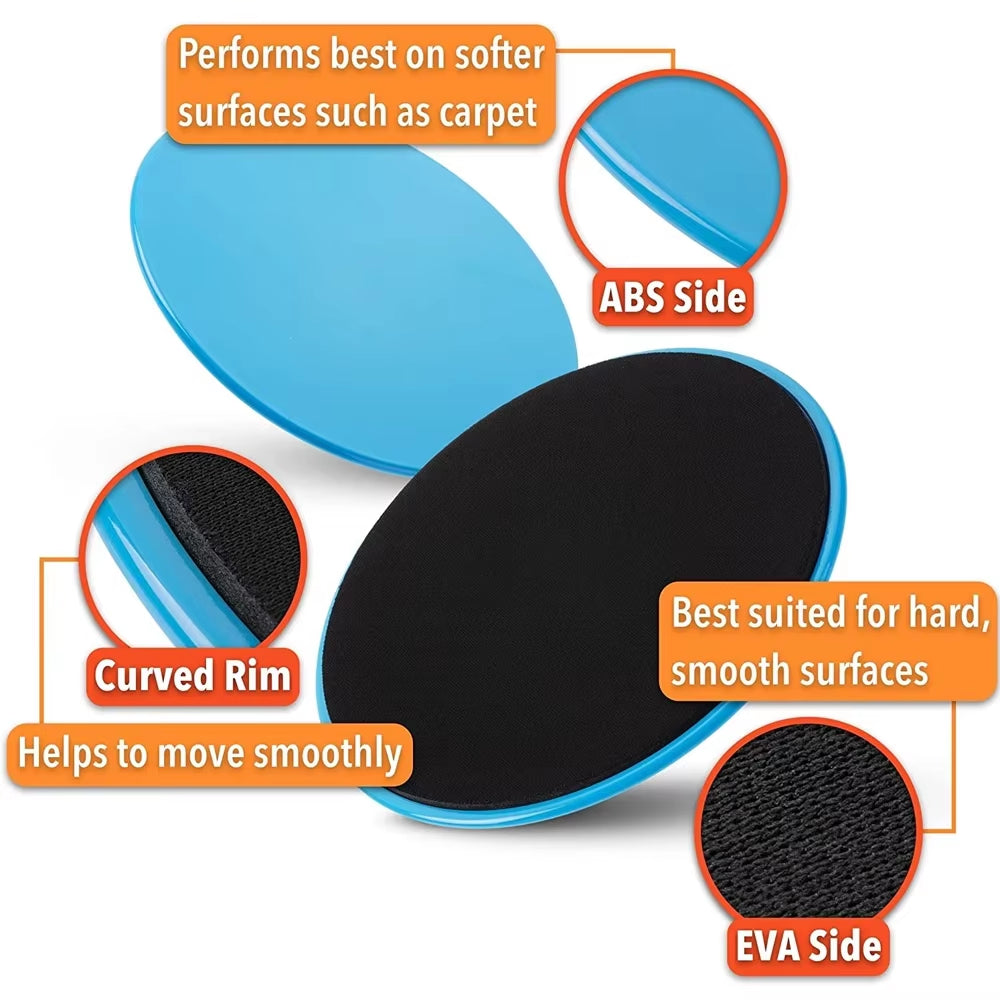 1Pair Gym Gliding Discs Slider Fitness Disc Exercise Sliding Plate for Yoga Gym Abdominal Core Training Exercise Equipment