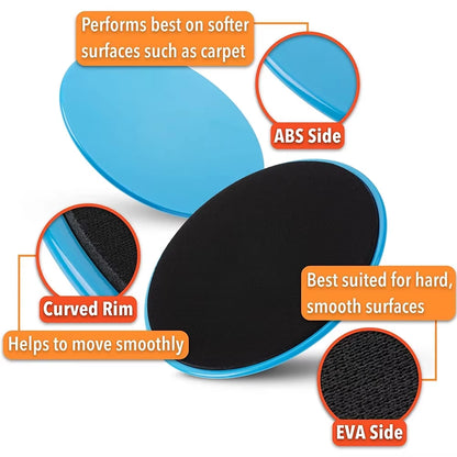 1Pair Gym Gliding Discs Slider Fitness Disc Exercise Sliding Plate for Yoga Gym Abdominal Core Training Exercise Equipment