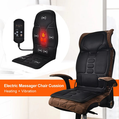 Portable Full Body Massage Chair Cushion | Vibration & Relaxation Pad for Back, Neck, Home, Office & Car