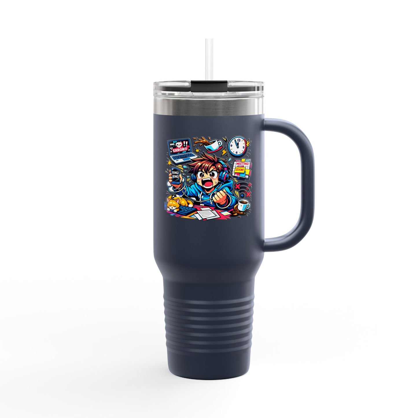 40oz Insulated Travel Mug — Cute Chaotic WFH Agent