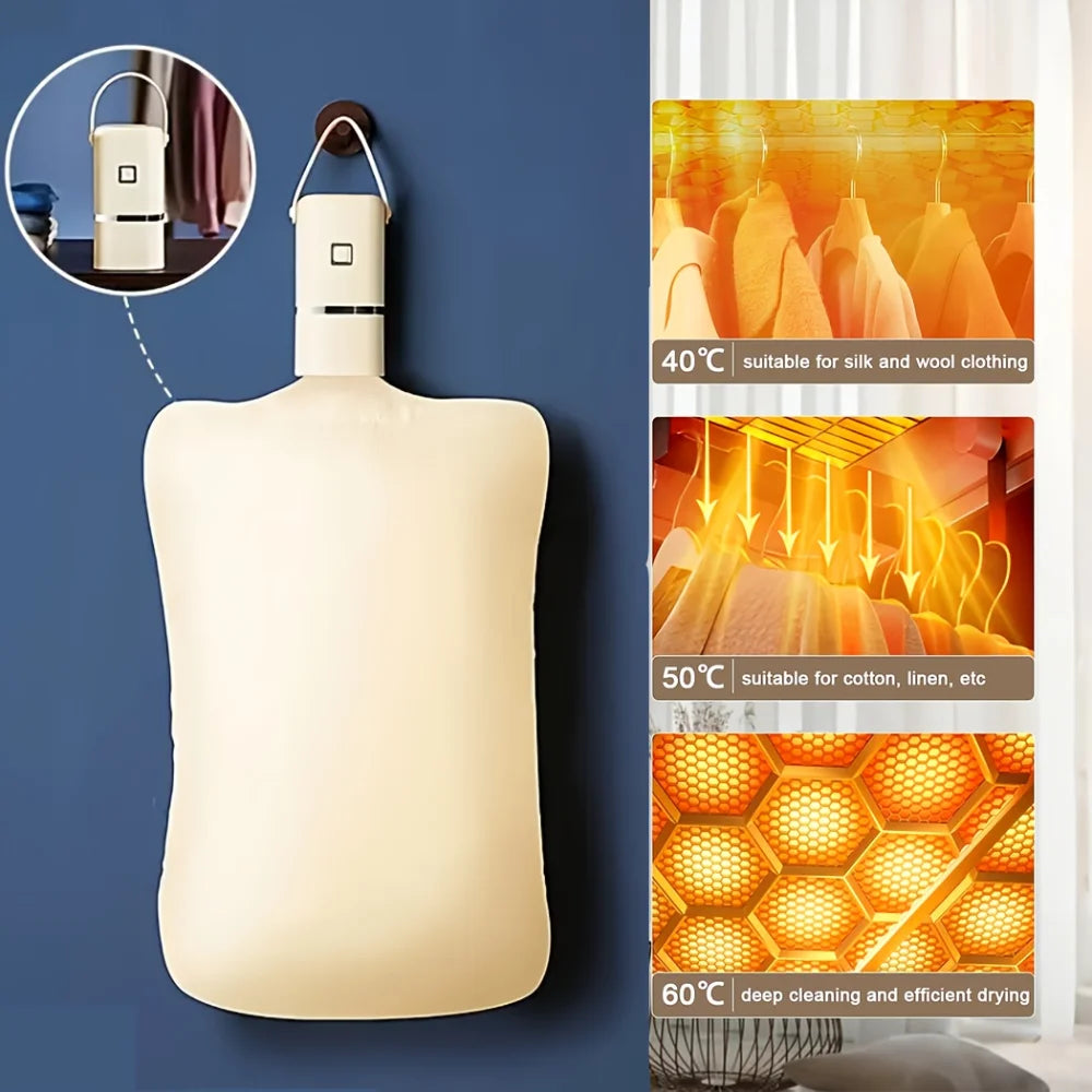 Mini Portable Foldable Electric Dryer with Intelligent Timer | Compact Fast Drying Cabinet for Travel & Home
