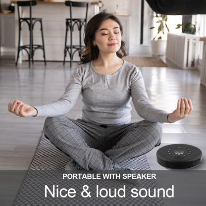 Portable CD Player with Bluetooth & Rechargeable Battery | Discman with Speaker & Earbuds Support