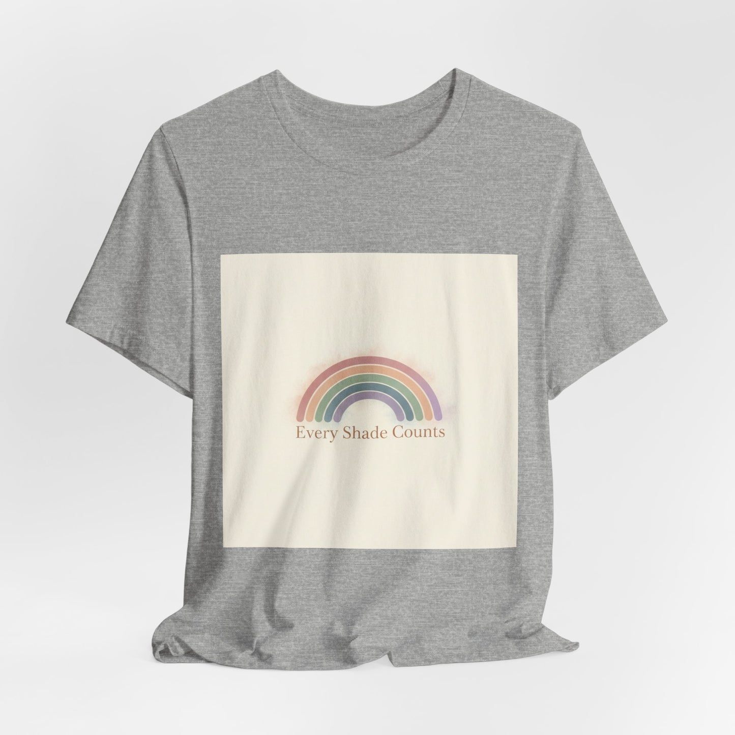 Muted Pastel Rainbow Tee – Gentle Retro Rainbow Art Graphic T-Shirt