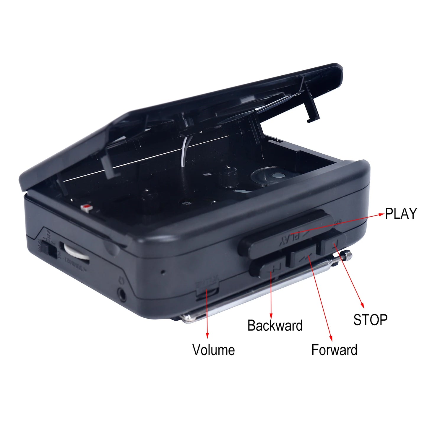 Portable Walkman-Style Cassette Player with AM/FM Radio | Built-In Speaker & Multiple Power Methods