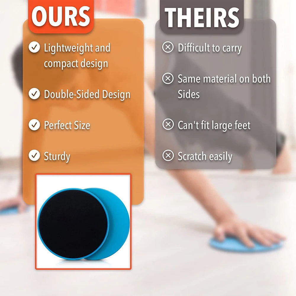 1Pair Gym Gliding Discs Slider Fitness Disc Exercise Sliding Plate for Yoga Gym Abdominal Core Training Exercise Equipment