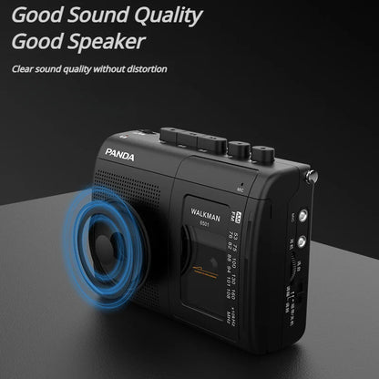 Portable Retro Cassette Player with AM/FM Radio | Walkman Tape Music Player with Loudspeaker & Headphone Support