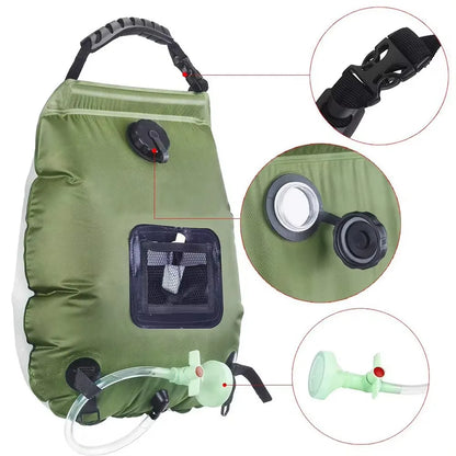 20L Solar Energy Outdoor Heat Camp Shower Bag | Portable Camping Shower