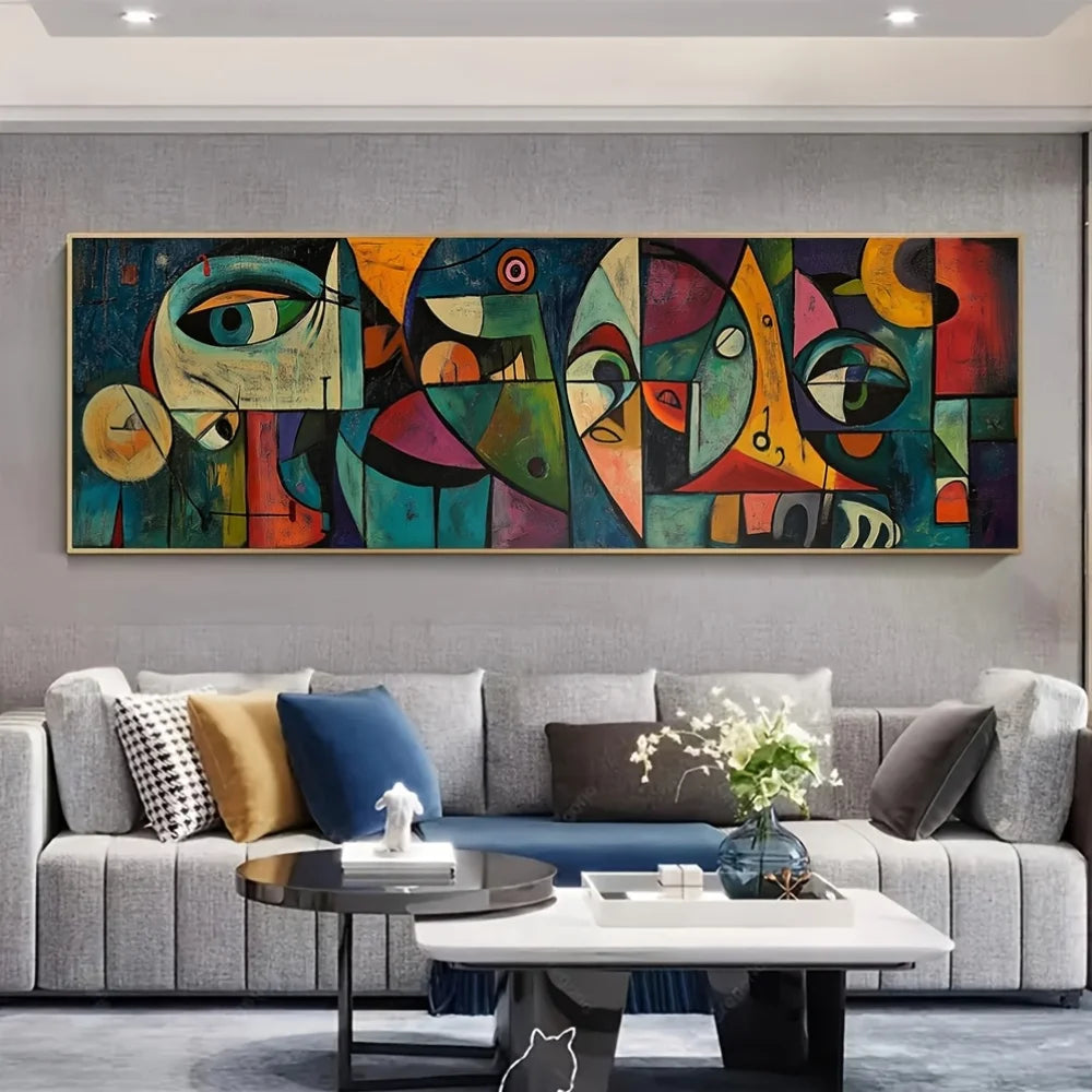 Picasso Style Abstract Wall Art Poster – Unframed Figurative Modern Decor