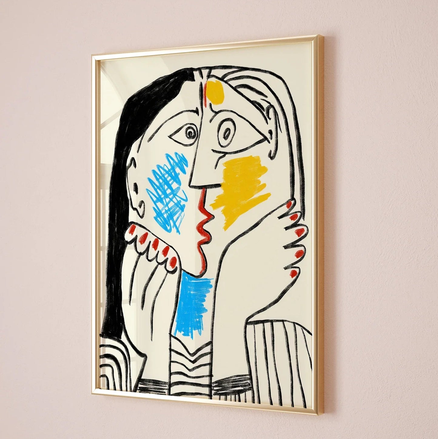 Picasso “The Kiss” Art Print Poster – Museum-Style Wall Decor | Picasso Exhibition Canvas Print