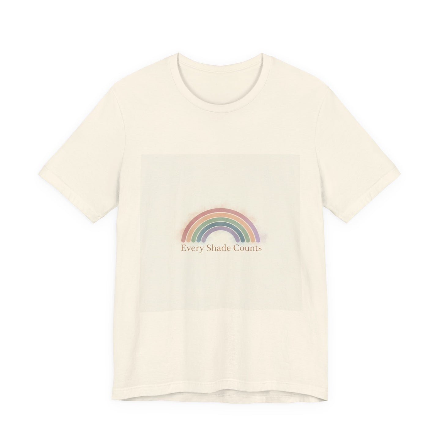 Muted Pastel Rainbow Tee – Gentle Retro Rainbow Art Graphic T-Shirt