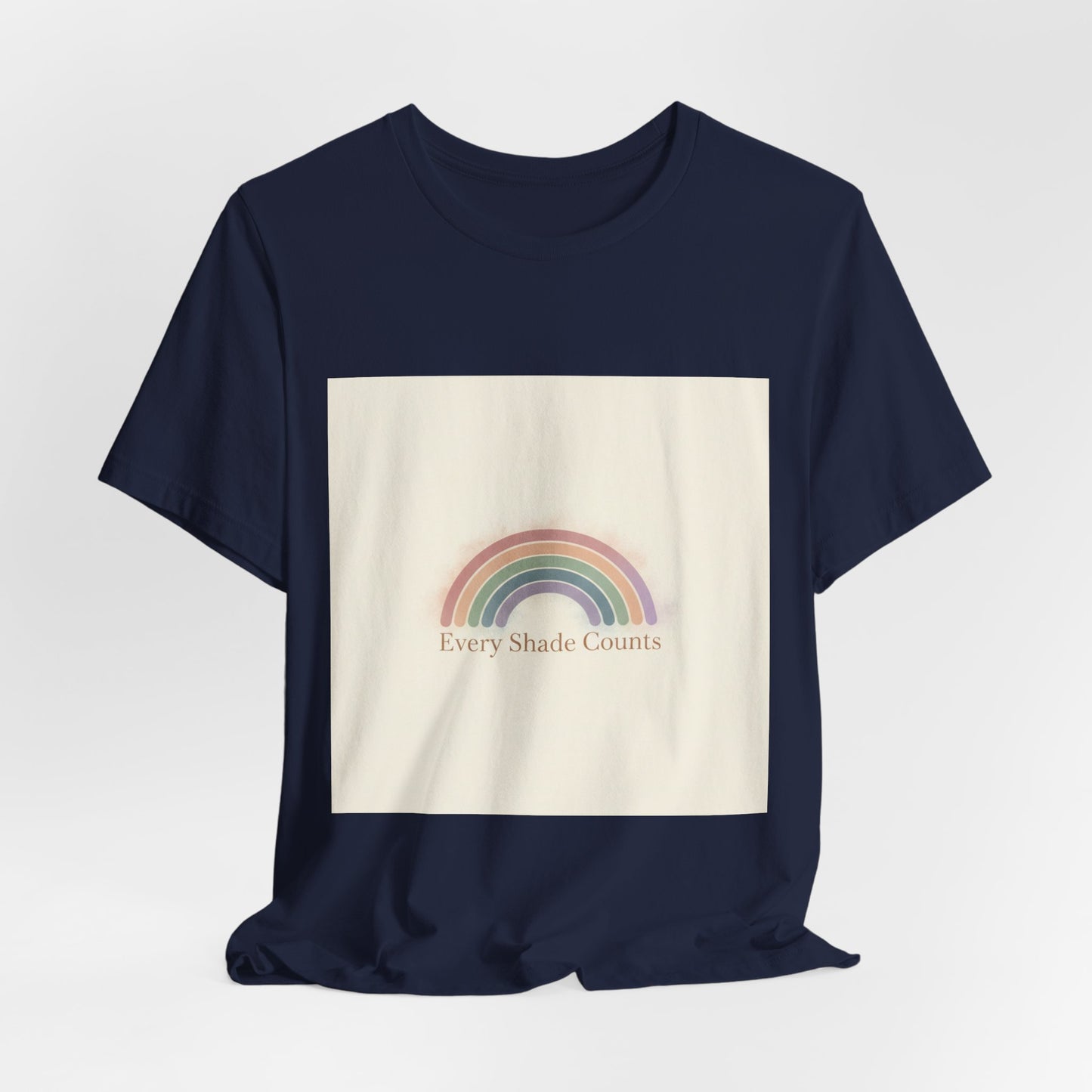 Muted Pastel Rainbow Tee – Gentle Retro Rainbow Art Graphic T-Shirt