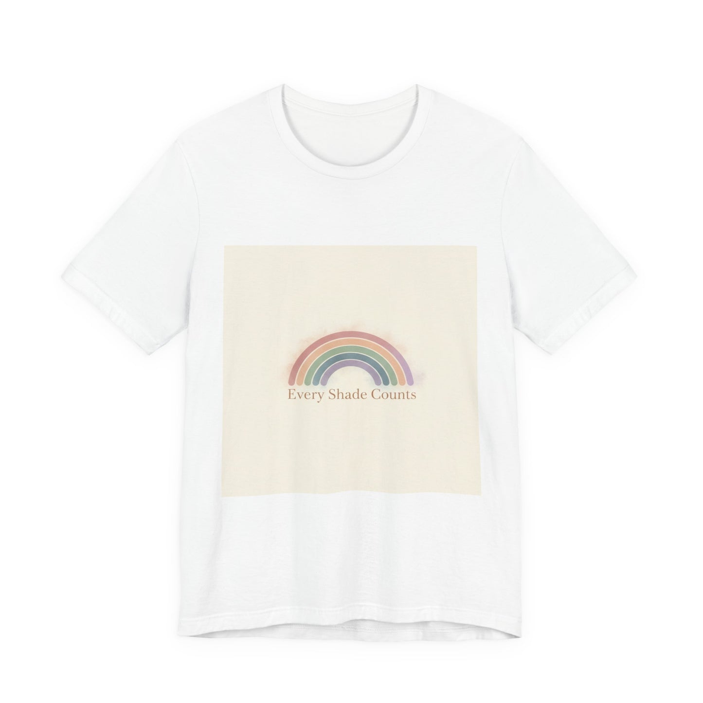Muted Pastel Rainbow Tee – Gentle Retro Rainbow Art Graphic T-Shirt