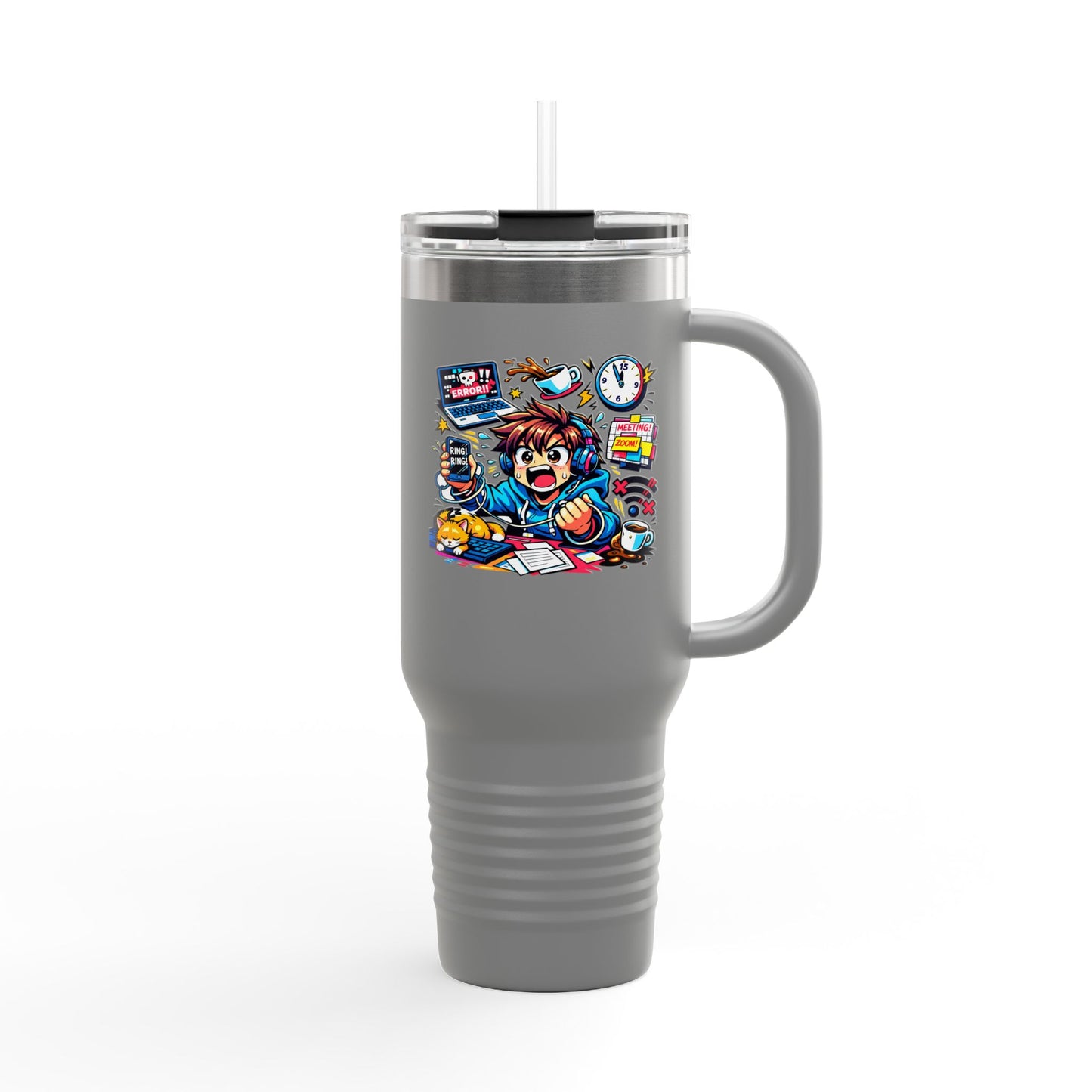 40oz Insulated Travel Mug — Cute Chaotic WFH Agent