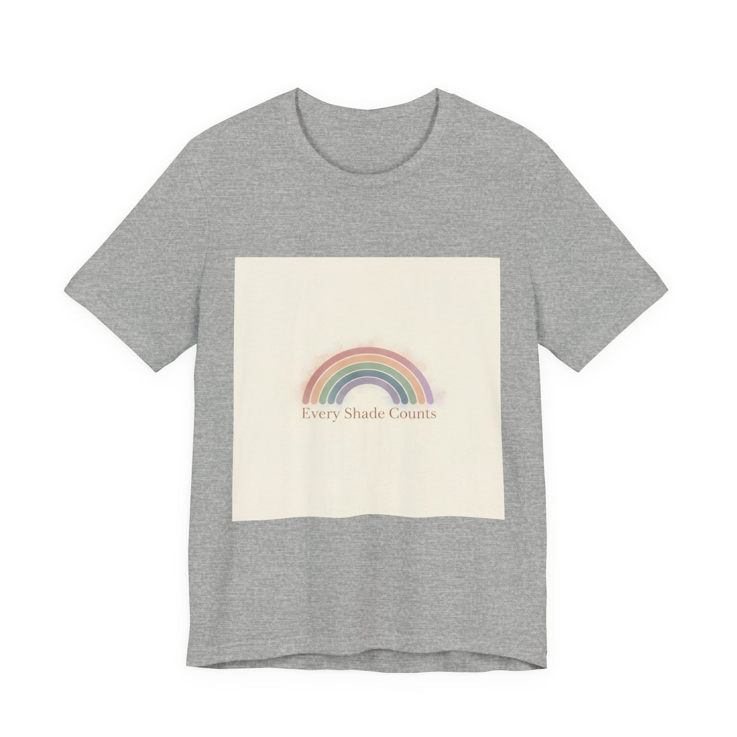 Muted Pastel Rainbow Tee – Gentle Retro Rainbow Art Graphic T-Shirt
