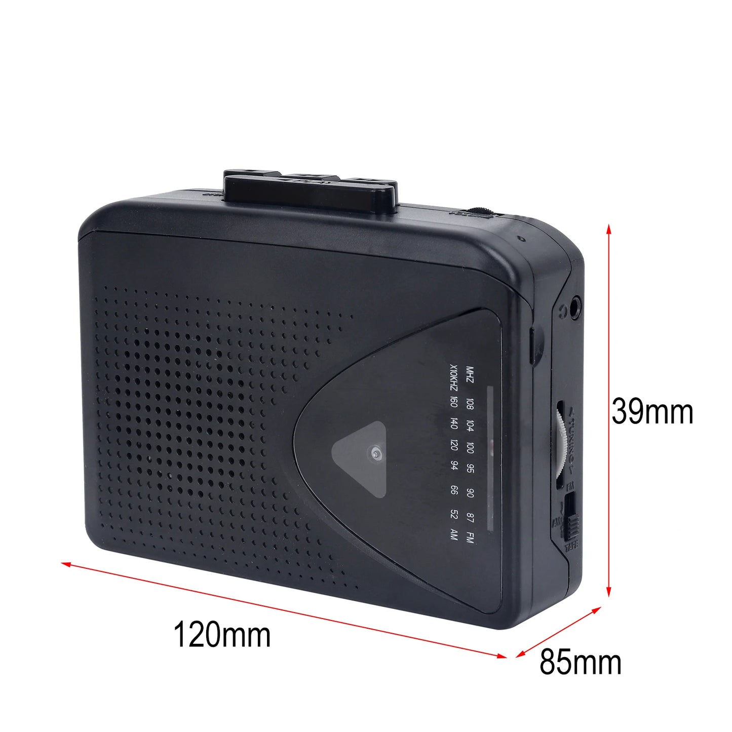 Portable Walkman-Style Cassette Player with AM/FM Radio | Built-In Speaker & Multiple Power Methods