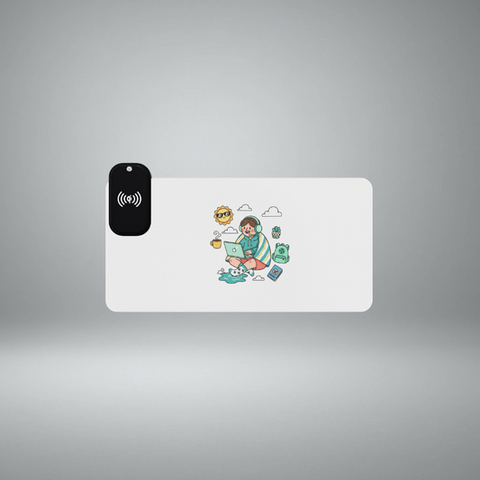 Wireless Charging LED Gaming Mouse Pad Work from Anywhere