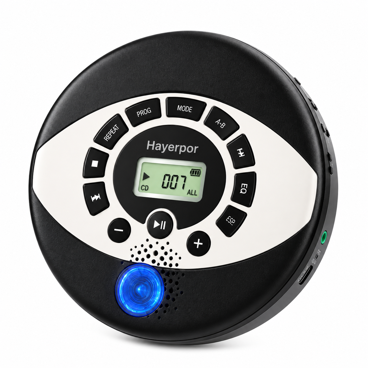 Rechargeable Discman CD Walkman with Speaker & Anti-Skip Protection | Portable CD Player with USB & Earbuds