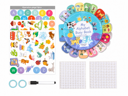 Early Childhood Education Flashcards Alphabet Recognition Quiet Book