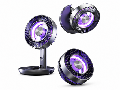 Foldable Desktop Light Fan For Outdoor And Home Use Portable