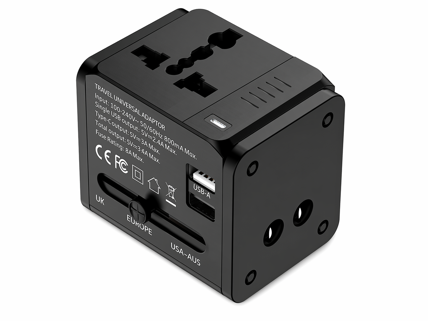 Multi-function Travel Charger Dual USB Port Universal Adapter