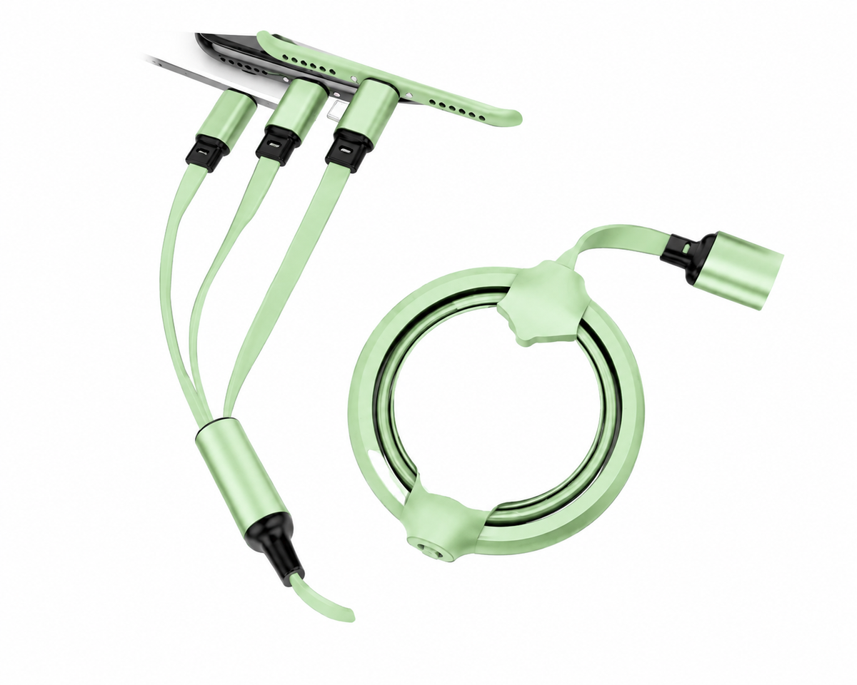 Multifunctional Liquid Silicone Three-in-one Mobile Phone Fast Charging Cable