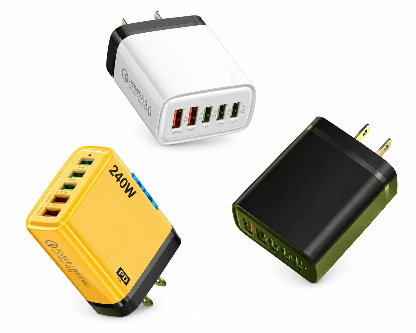 New 240WPD Fast Charger With 3 Type-C And Dual USB Ports