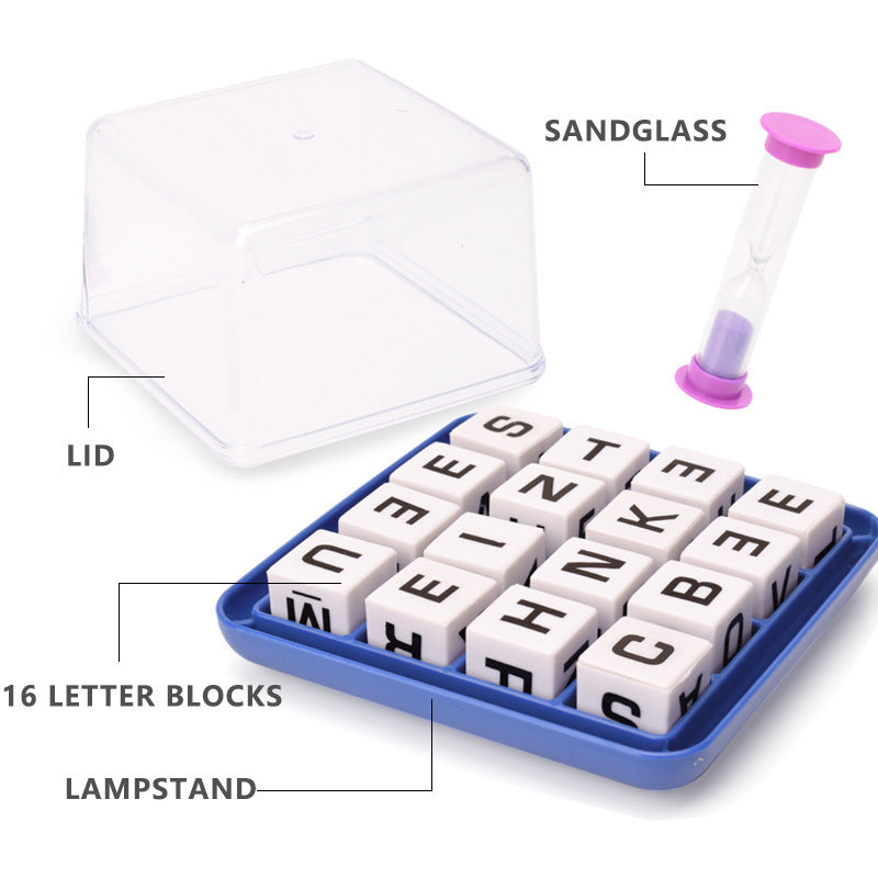 English Scrabble Boggle Game Kindergarten English Teaching Toys String Serial Dice Find Words