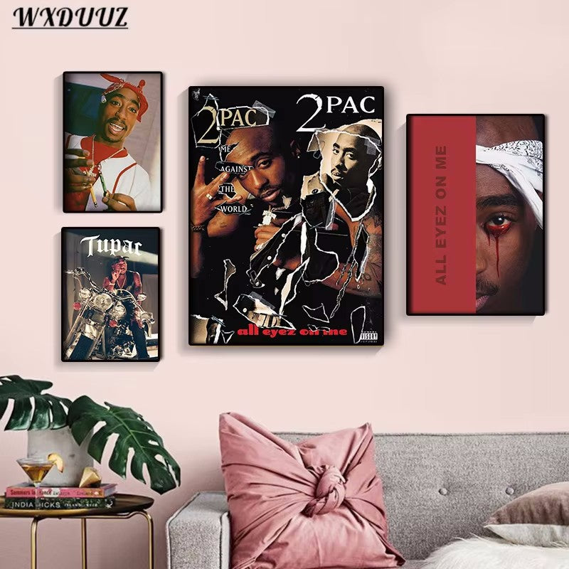 Cross-border European And American Star Poster Figure Pike 2PAC Album Photo Hanging Painting AliExpress Bedroom Living Room Study Decoration
