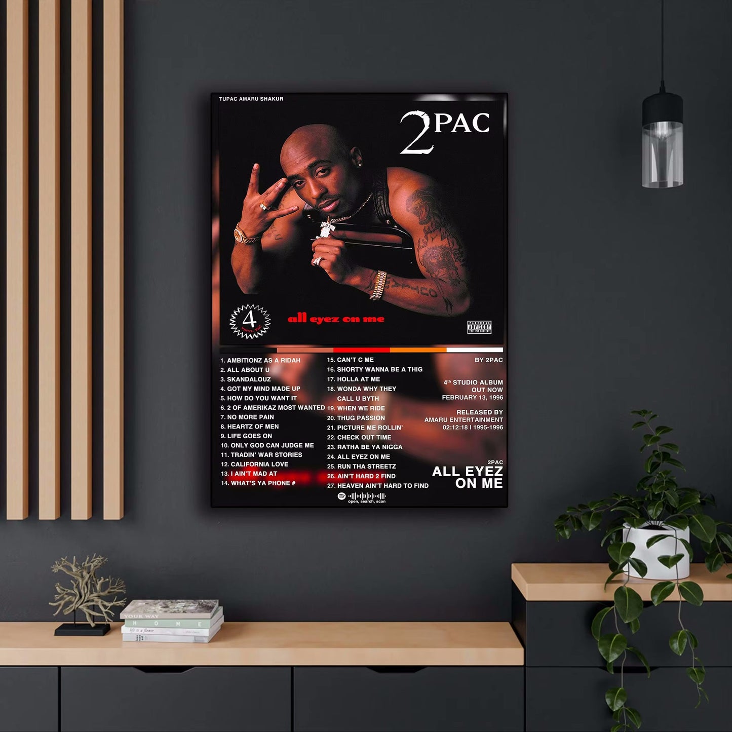 Cross-border European And American Star Poster Figure Pike 2PAC Album Photo Hanging Painting AliExpress Bedroom Living Room Study Decoration