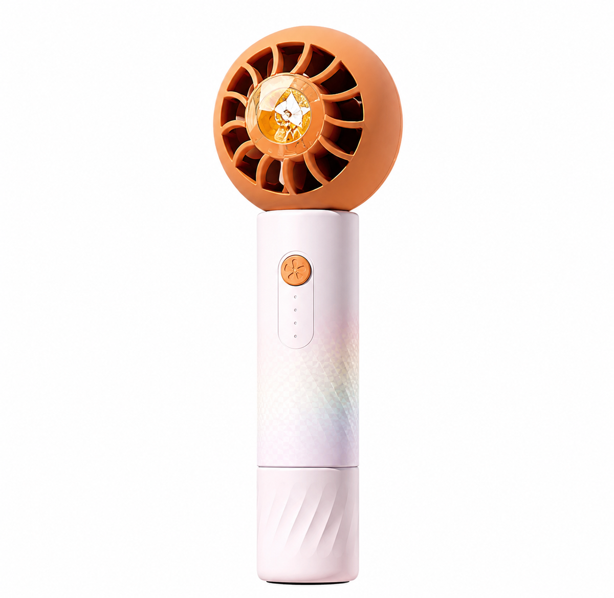 Portable Mini Fan 3 Speeds Orange Purple USB Rechargeable Built-in Battery 800-1000mAh
