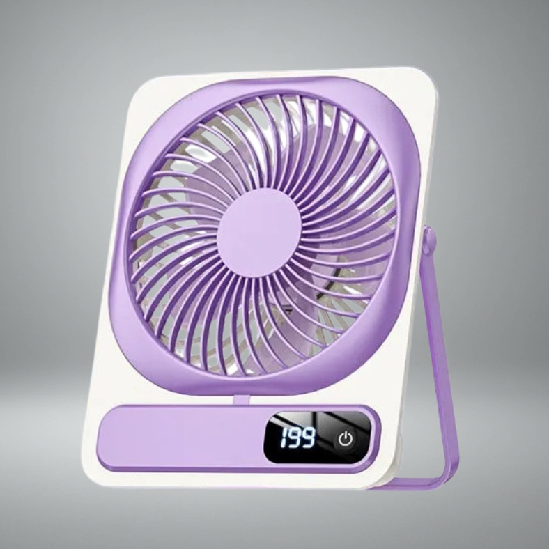 Digital Display USB-Charged Mini Paper Fan