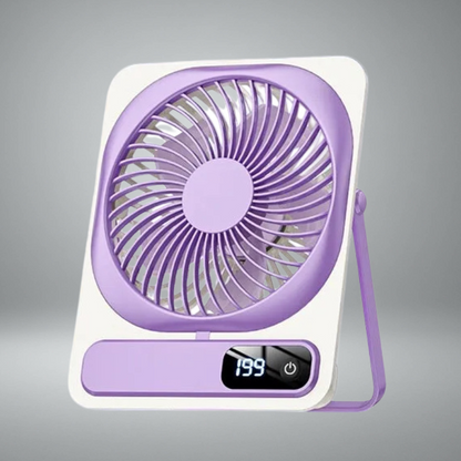 Digital Display USB-Charged Mini Paper Fan