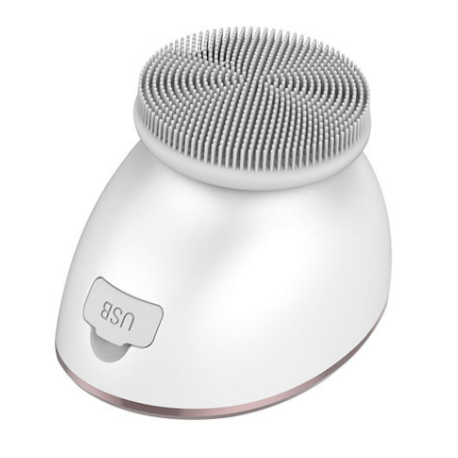Rechargeable Vibrating Silicone Facial Cleansing Brush With Warm Function