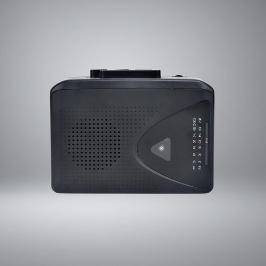 Portable Walkman-Style Cassette Player with AM/FM Radio | Built-In Speaker & Multiple Power Methods