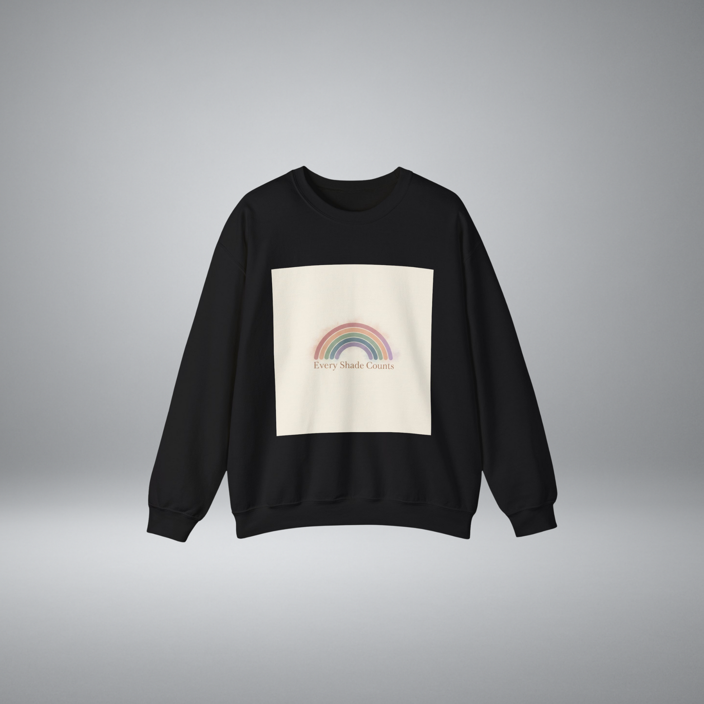 Muted Pastel Rainbow Sweatshirt – Gentle Retro Rainbow Design Cozy Crewneck