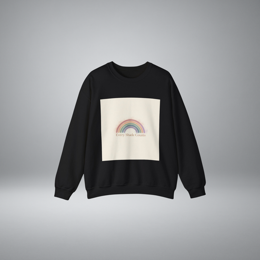Muted Pastel Rainbow Sweatshirt – Gentle Retro Rainbow Design Cozy Crewneck