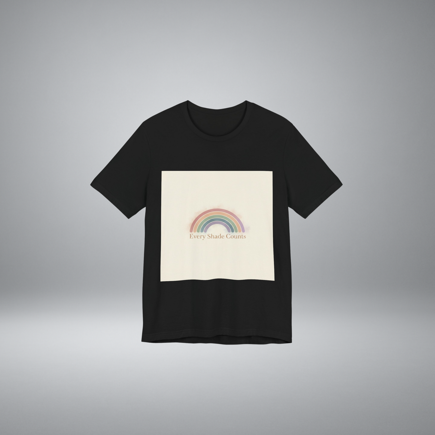 Muted Pastel Rainbow Tee – Gentle Retro Rainbow Art Graphic T-Shirt