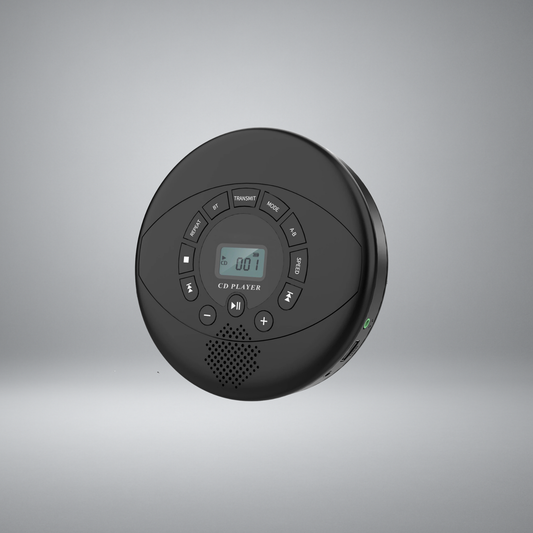 Portable CD Player with Bluetooth & Rechargeable Battery | Discman with Speaker & Earbuds Support
