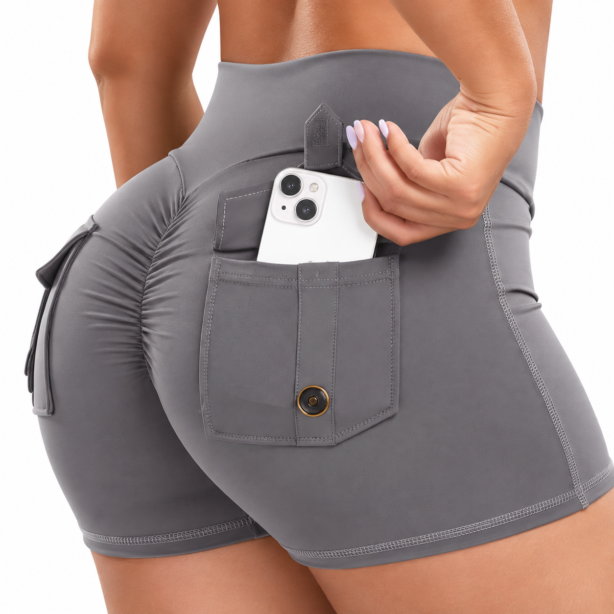 Women's Workout Shorts Peach Hip Tight Fitting Workwear