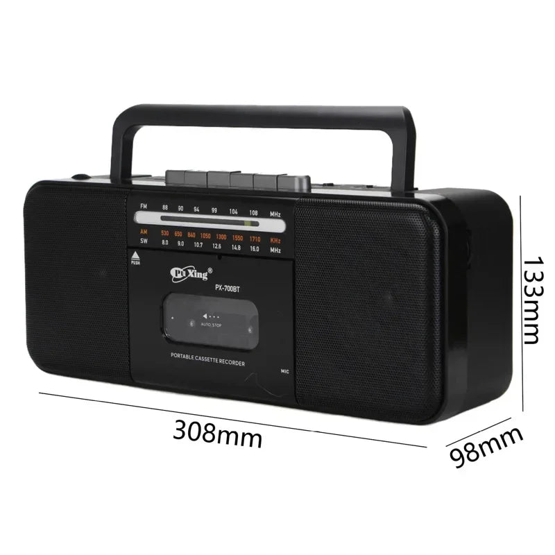 Bluetooth Cassette Player with AM/FM/SW Radio | Stereo Tape Player & Recorder with Earphone Jack